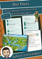 Vorschau - Arbeitsblätter - Der Fluss – Lesespurgeschichte mit Rätselaufgaben (Klasse 8) - Deckblatt