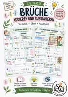 Vorschau - Arbeitsblätter - Brüche addieren und subtrahieren - Differenziertes Arbeitsheft mit Lösungen - Deckblatt