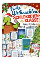 Vorschau - Mal- und Bastelvorlagen - Weihnachtsgrüße Schildkrötenklasse Weihnachten - Deckblatt