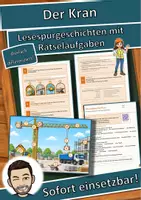 Vorschau - Arbeitsblätter - Der Kran – Lesespurgeschichte mit Rätselaufgaben (Klasse 8) - Deckblatt
