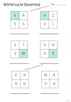 Vorschau - Arbeitsblätter - Wörtersuche Bauernhof (mit 4 Buchstaben) - Seite 2