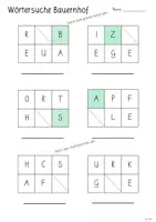 Vorschau - Arbeitsblätter - Wörtersuche Bauernhof (mit 5 Buchstaben) - Seite 2