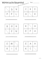 Vorschau - Arbeitsblätter - Wörtersuche Bauernhof (mit 5 Buchstaben) - Seite 3