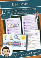 Vorschau - Mal- und Bastelvorlagen - Der Laser – Lesespurgeschichte mit Rätselaufgaben (Klasse 9) - Deckblatt