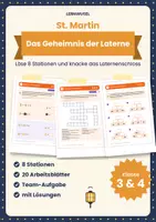 Vorschau - Arbeitsblätter - St. Martin Escape Room Klasse 3 und 4 | Escape-Heft mit 8 Stationen | mit Lösungen - Deckblatt