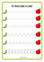 anteprima - Esercizi - 60 Schede di Pregrafismo e Tratteggio Scuola Infanzia e Prima Elementare | Motricità Fine, Controllo della Matita e Disegni da Colorare | Prerequisiti Scrittura - Pagina 1