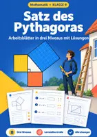 Vorschau - Arbeitsblätter - Satz des Pythagoras Klasse 9 – 3 Niveaus - Deckblatt