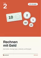 Vorschau - Arbeitsblätter - Rechnen mit Geld Klasse 2 | Euro und Cent, Rückgeld, mit Lösungen und Spielgeld - Deckblatt