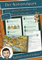 Vorschau - Arbeitsblätter - Der Nationalpark – Lesespurgeschichte mit Rätselaufgaben (Klasse 5) - Deckblatt
