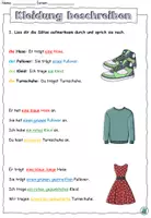 Vorschau - Arbeitsblätter - Übung "Kleidung beschreiben" DaZ / DaF / Deutsch - Seite 1