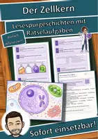 Vorschau - Arbeitsblätter - Der Zellkern – Lesespurgeschichte mit Rätselaufgaben (Klasse 9) - Deckblatt