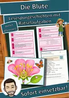 Vorschau - Arbeitsblätter - Die Blüte – Lesespurgeschichte mit Rätselaufgaben (Klasse 6) - Deckblatt