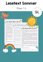 Vorschau - Arbeitsblätter - Lesetext Sommer - Deckblatt