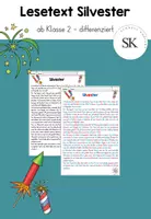Vorschau - Arbeitsblätter - Lesetext Silvester - Deckblatt
