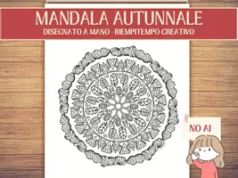 anteprima - Esercizi - FREEBIE Mandala Autunnale Disegnato a Mano | Scheda riempitempo decorazione della Classe | Disegno da Colorare - Pagina di copertina