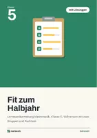 Vorschau - Test - Lernstandserhebung Mathe Klasse 5 Halbjahr | Fit zum Halbjahr | Vollversion mit zwei Gruppen, Nachtest und Lösungen - Deckblatt
