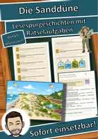 Vorschau - Arbeitsblätter - Die Sanddüne – Lesespurgeschichte mit Rätselaufgaben (Klasse 8) - Deckblatt