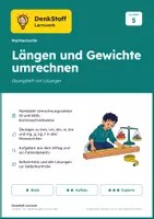 Vorschau - Arbeitsblätter - Längen umrechnen Arbeitsblätter Klasse 5 - Deckblatt