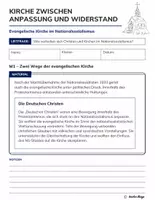 Vorschau - Arbeitsblätter - Kirche und NS - Widerstand und Anpassung (inkl. Test) - Seite 1