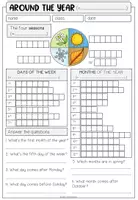 Vorschau - Arbeitsblätter - Around the year Worksheet - months, days of the week, seasons (2-fach differenziert) - Seite 3