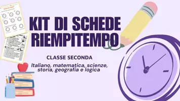 anteprima - Esercizi - Kit Schede riempitempo classe seconda - Pagina di copertina