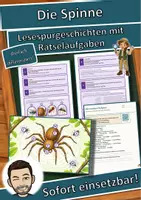 Vorschau - Arbeitsblätter - Die Spinne – Lesespurgeschichte mit Rätselaufgaben (Klasse 5) - Deckblatt