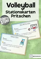 Vorschau - Stationenlernen - Volleyball Stationskarten Pritschen - Deckblatt