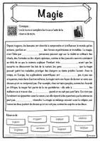 Aperçu - Inclusion - Magie – Fiche : texte à trous, compréhension orale et mots mêlés - Page 1