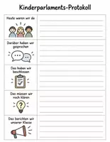 Vorschau - Poster - Protokollvorlage Kinderparlament - Seite 1