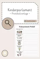 Vorschau - Poster - Protokollvorlage Kinderparlament - Deckblatt