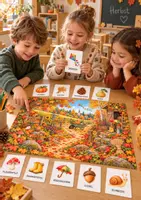 Vorschau - Spiele - Herbst Wimmelbilder Set mit 2 Suchbildern, Bildkarten & Aufgaben | Suchspiel Sprachförderung Deutsch, DaZ & Wortschatz für Kita, Vorschule & Klasse 1 - Seite 1