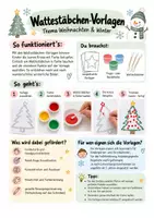 Vorschau - Arbeitsblätter - Weihnachten Bastelpaket – 25 Vorlagen | Pappteller basteln & Wattestäbchen-Bilder - Seite 2