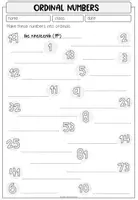 Vorschau - Arbeitsblätter - Ordinal numbers - Worksheet - Seite 1