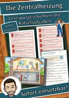 Vorschau - Arbeitsblätter - Die Zentralheizung – Lesespurgeschichte mit Rätselaufgaben (Klasse 8) - Deckblatt