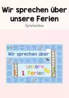Vorschau - Spiele - Brettspiel zu Sprechanlässen zum Thema "Ferien" - Deckblatt
