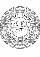 Vorschau - Mal- und Bastelvorlagen - Weihnachtsmann-Mandala – Ausmalbild Weihnachten - Deckblatt