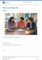 Vorschau - Stundenentwürfe - ENGLIVA SPEAK: Unit 14 · Move and keep fit! (MORE! 2, LP 2023) – Speaking Activity - Deckblatt