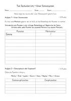 Vorschau - Test - Test Unser Sonnensystem - Planeten - Deckblatt