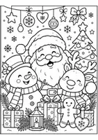 Vorschau - Mal- und Bastelvorlagen - Weihnachtliches Ausmalbild – Weihnachtsmann DINA4 - Deckblatt