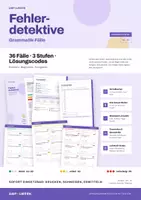Vorschau - Arbeitsblätter - Fehlerdetektive Grammatik Bundle A1–B1 | 5 DaF/DaZ Grammatikspiele mit 180 Fallkarten - Seite 1