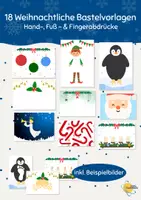 Vorschau - Mal- und Bastelvorlagen - 18 Weihnachtliche Bastelvorlagen (Hand-, Fuß- & Fingerabdrücke) - Deckblatt