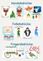 Vorschau - Mal- und Bastelvorlagen - 18 Weihnachtliche Bastelvorlagen (Hand-, Fuß- & Fingerabdrücke) - Seite 1