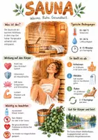 Vorschau - Arbeitsblätter - Lernplakat + Arbeitsblätter zum Thema "Sauna" + Lösung & MP3 + - Deckblatt
