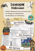Vorschau - Arbeitsblätter - Halloween - Lesespur (Klasse 1-4) #oktoberraschungbyextraklasse - Deckblatt