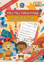 Vorschau - Audio-Dateien - Hey, Hey Geburtstag! - Geburtstagslied für die Schule | 1.-6. Klasse | mit Audio & Noten - Deckblatt