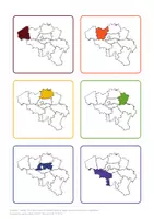 Voorbeeld - Flitskaartjes België: provincies, provinciehoofdplaatsen, gewesten en gemeenschappen. - Voorblad