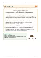 anteprima - Esercizi - Lettura e comprensione autunno gratis: il riccio - Pagina 1