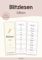 Vorschau - Aufgabenkarten - Blitzlesen Silben - Lesefächer - Klasse 1 - Deckblatt
