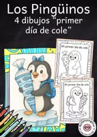 Vista previa - Manualidades / Dibujos para colorear - Dibujos de pingüinos para colorear para el primer día de clase - Portada