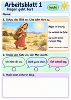 Vorschau - Arbeitsblätter - Hagar – Gott sieht sie | Religion Klasse 1 Arbeitsblätter | Evangelische Religionslehre | 10 Arbeitsblätter als PDF - Seite 1